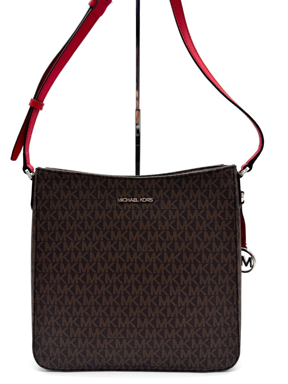 Michael Kors Large Messenger Crossbody Bag Brown/Red